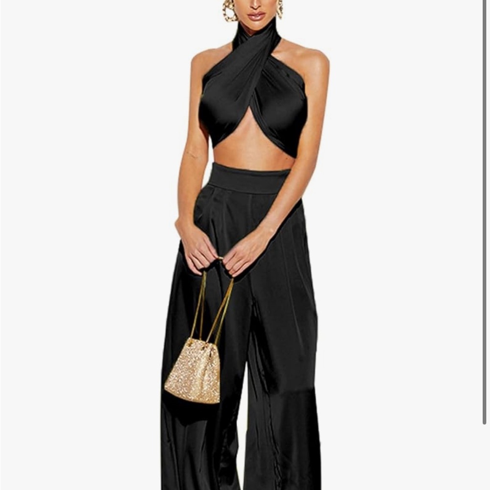 Black High-Waisted Wide Leg Palazzo Pants